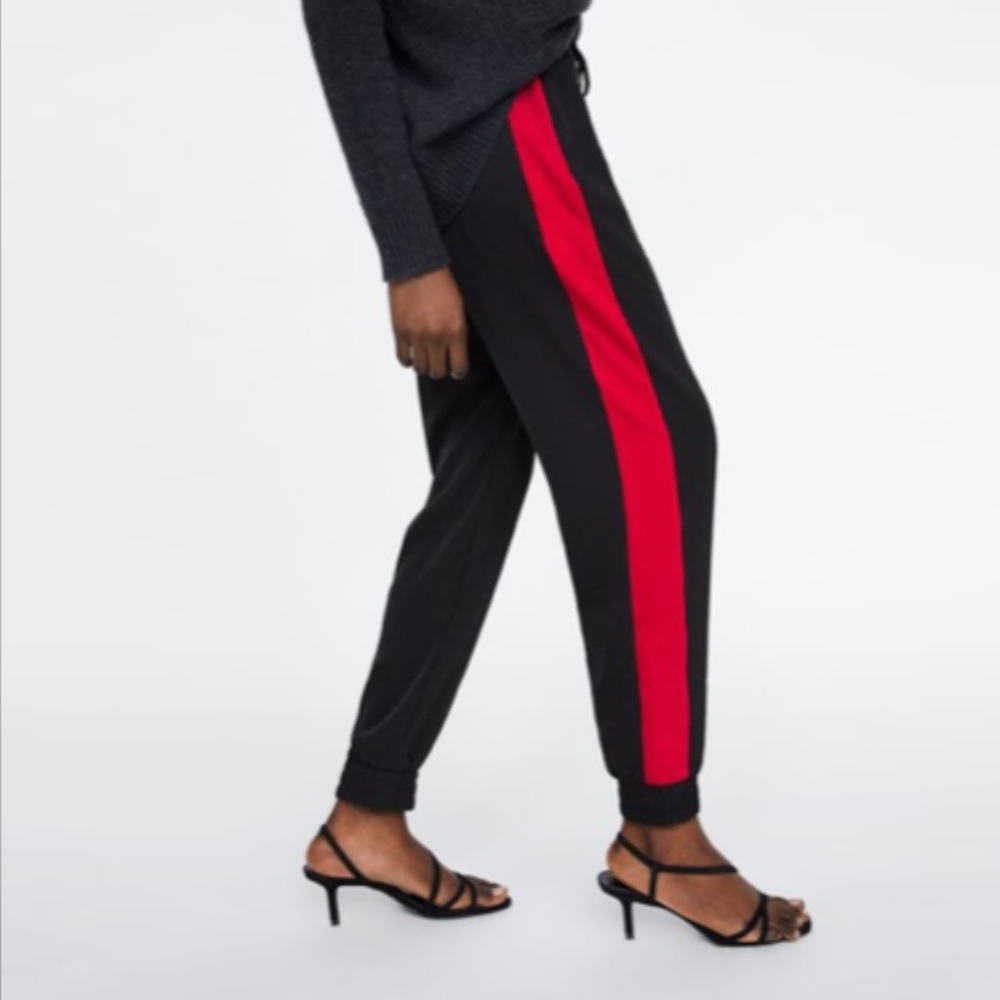 ZARA Black and Red Joggers